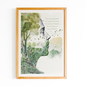 Nature Therapy Art Print, Therapy office,Therapist decor,School Counselor,Mental Health Art,Office Decor,Office Wall Art,Postive Wall Art