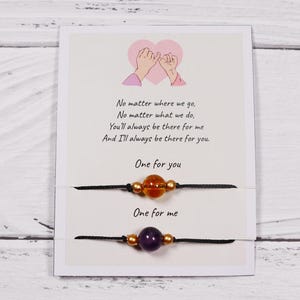 Pinky Versprechen Wunsch Armband, Distanz Armbänder für Beste Freunde, Lang Distanz Geschenk,Rosa Versprechen Karte, Armband Set für Paare,Freundschaft Geschenk