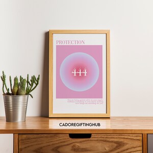 Angel Number Poster, 444 Poster, Aura Poster, Angel Number Poster, Angel Number Wall Art, Gradient Wall Art, DIGITAL DOWNLOAD