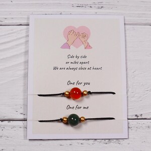 Scegli la tua pietra, set di braccialetti con promessa di matrimonio con il mignolo, biglietti affiancati o a chilometri di distanza, regalo per la migliore amica, regalo per la sorella, regalo per la mamma