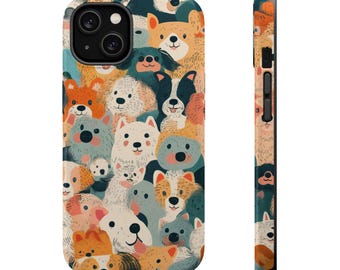 Pastel Dogs Handyhülle, Wireless & MagSafe Laden