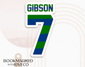 Gibson #7 Jersey Binding 13 Boys of Tommen - Waterproof, Vinyl, Small Stickers for Book Lovers | Handcrafted by Bookmarked.WithLoveCo
