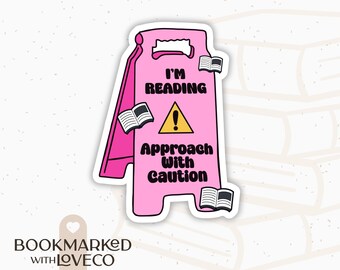 I'm Reading Caution Sign Sticker: Waterproof Vinyl Decal for Book Lovers
