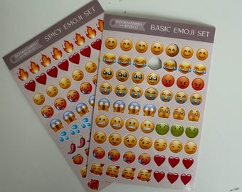 Emoji Sticker Sheets for Book Annotating | Page annotations | Waterproof Vinyl Stickers by BookmarkedWithLoveCo