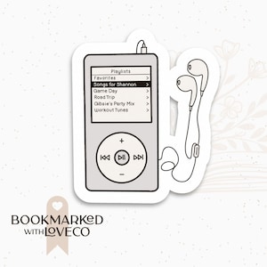 Johnny’s iPod Playlists Binding 13 Boys of Tommen – Wasserfest, Vinyl, kleine Aufkleber für Buchliebhaber | Handgefertigt von Bookmarked.WithLoveCo