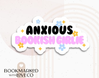 Adesivo Anxious Bookish Girlie - Decalcomania in vinile impermeabile