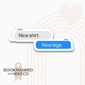 Risparmio 6 Bella maglietta, belle gambe Joey e Aoife - Adesivi impermeabili, in vinile, piccoli per gli amanti dei libri / realizzati a mano da Bookmarked.WithLoveCo