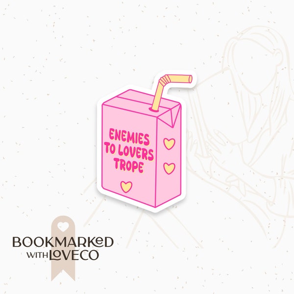 Enemies to Lovers Trope Juicebox Vinyl Sticker - Waterproof Spicy Bookish Booktok Viny Stickers