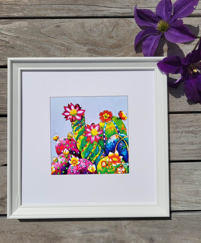 Colorful Square Bird and Flower Card. Vibrant Greetings With Meaningful