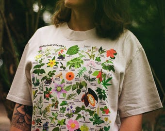 Medicinal Plants Field Chart Unisex T-Shirt - over 40 plants, for herbalists and plant lovers