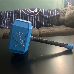 3d printed Detroit Lions mjolnir. Stands 14 inches tall