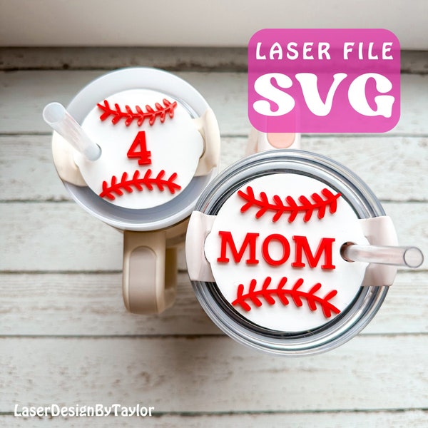 Stanley Topper Laser SVG File | Glowforge | Digital Download | H2.0 Topper | Baseball Name Plate SVG