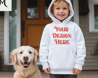 Kids hoodie mockup Hoodie Mockup Red Hoodie mockup Gildan hoodie mockup Sweatshirt gildan 18500B Christmas hoodie mockup Child mockup
