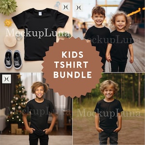 Kids tshirt mockup bundle Kids tshirt mockups Black Tshirt Gildan 5000 mockup Bella canvas 3001 mockup bundle Toddler Tshirt Mock Ups