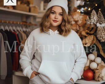 Makieta Gildan 18500 Makieta Gildan 18500 Makieta Gildan G180 Makieta Gildan 180 Makieta z przodu Makieta z kapturem Makieta swetra Biały