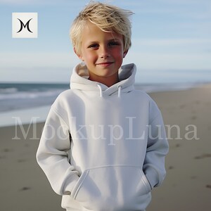 Gildan 18500 mockup Kids Mockup Hoodie Mockup Gildan Hoodie Mockup Diverse Kids mockup Printful Mockups White Hooded sweater mockup