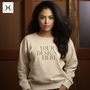 Sand Gildan 18000 Mockup Sand Oversize Gildan Mockup Sand Sudadera Mockup Modelo Mockup Bundle Digital JPG Descargar Simple Mock up