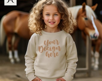 SAND Gildan 18000 Sand Gildan 18000 Youth Mockup Bundle Youth Sweatshirt Mock up Gildan Fall Mockup Kids Gildan Mockup