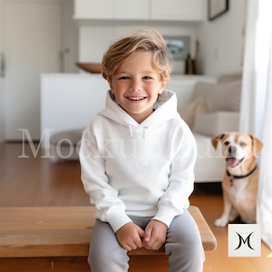 Gildan 18500 mockup Kids Mockup Hoodie Mockup Gildan Hoodie Mockup Diverse Kids mockup Printful Mockups white Hooded sweater mockup