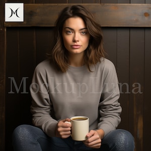 Gildan 18000 mockup Grey sweater mockup Sweatshirt mockup Sweatshirt mock up 18000 shirt mockup Gildan Grey crewneck Front back mockup