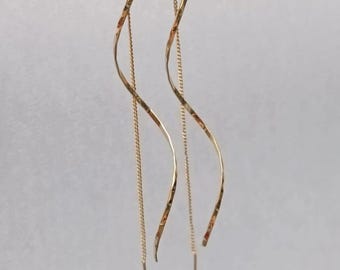 Gold-Tone Wavy Threader Earrings