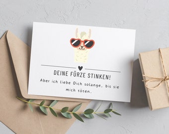 Karte Jahrestag | Geschenk Freund/Freundin, Valentinstag, Weihnachten, Karte Geburtstag, Deine Fürze stinken