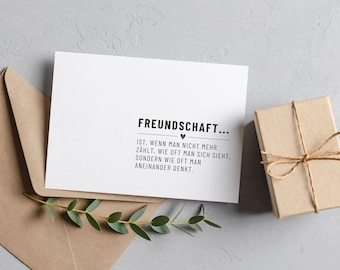 Postkarte "Freundschaft" | Geschenk beste Freundin, Trauzeugin, Hochzeit, Patentante, Weihnachten, Geburtstag, Geburtstagsgeschenk, Spruch