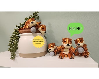 3D Articulated Otter Fidget Toy with Magnetic Rock