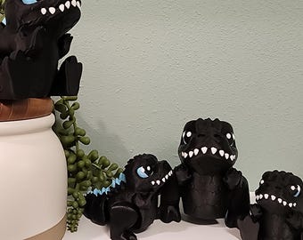 Flexi Kaiju Fidget Toy – 3D Printed Chibi Godzilla Desk Figurine