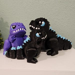 3D Flexi Kaiju Fidget Toy | Desk Toy | Flexible Animal Figurine | Stress Relief Gift | Cute Flexi Chibi Godzilla | Tiny Titan