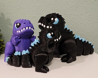 3D Flexi Kaiju Fidget Toy | Desk Toy | Flexible Animal Figurine | Stress Relief Gift | Cute Flexi Chibi Godzilla | Tiny Titan