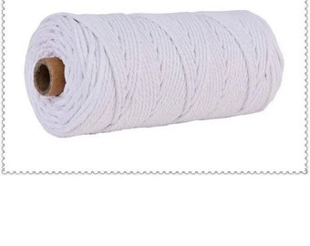 3 mm Macrame cord, macrame rope, macrame supplies, macrame string, yarn for macrame, macrame yarn, cotton rope, craft cord, twisted rope