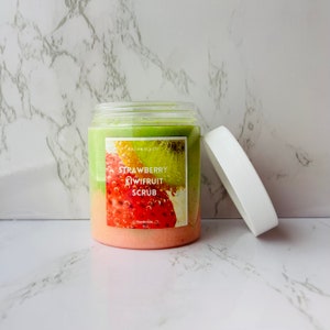 Strawberry Kiwifruit Sugar BodyScrub, ,Moisturize,Exfoliate, Shea Butter/Mango Butter Scrub