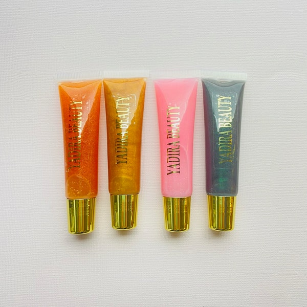 Gift Set Lipgloss, Peach, watermelon, lime and caramel lipgloss, Gift, Birthday Gift