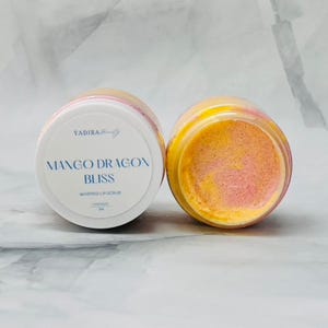 Mango Dragon Bliss Lip Scrub, Mango Dragonfruit Flavored Lip Scrub, Gentle Lip Scrub, Lip Scrub, Whipped Lip Scrub, Lip Care, Self Care