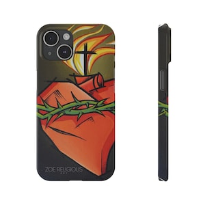 Sacred Heart of Jesus Christ Catholic Devotion iPhone Case, Slim Phone Cases | iPhone Case | Jesus | Catholic Art | Church | Mercy