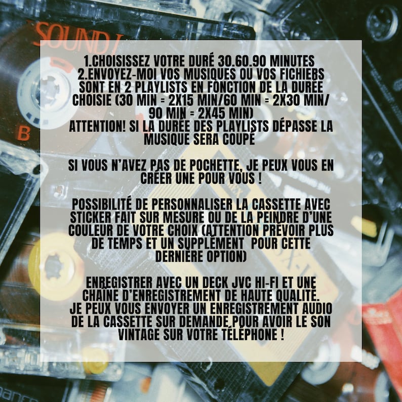 Cassette audio personnalisé Mixtape image 2