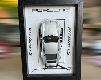 Cadre 3D Porsche 911 Turbo - Cadeaux Voiture