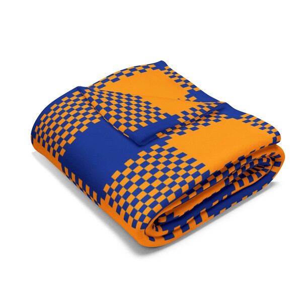 Blue Gold Blanket Etsy