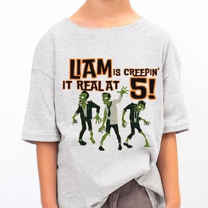Personalized Zombie Birthday Shirt: Custom Halloween Tee for Kids