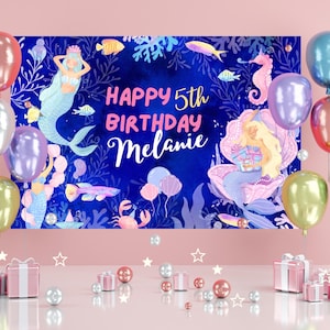 Personalized Mermaid Birthday Poster: Under the Sea Party Decor