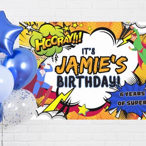 Custom Superhero Birthday Banner: Comic Book Party Decor
