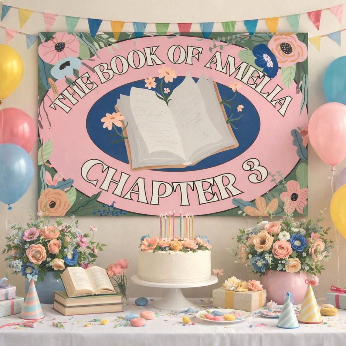 Personalized Book Theme Birthday Banner Bibliophile Party Decor Etsy Personalized Book Theme Birthday Banner Bibliophile Party Decor Etsy