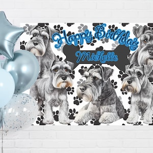 Custom Schnauzer Birthday Poster: Dog Party Decor