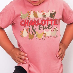 Personalized Chicken 1st Birthday Shirt: Farm Party Toddler Tee