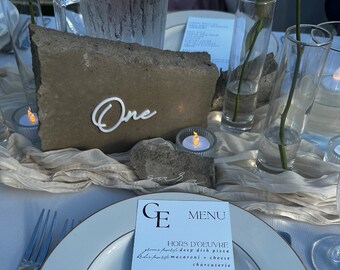 Stone Table Number - Etsy
