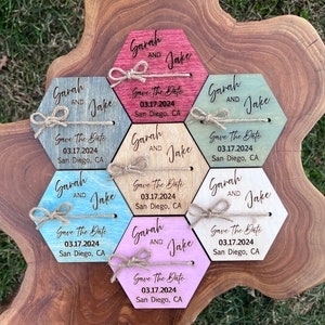 Imán para guardar la fecha / Tarjeta minimalista para guardar la fecha / Tarjeta de madera para guardar la fecha / Tarjeta de agradecimiento / Ideas para bodas / Boda rústica