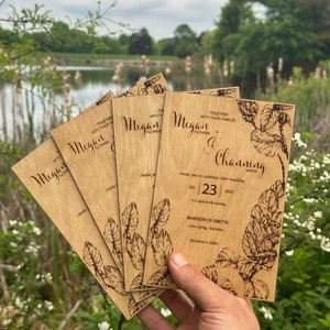 Rustic Wedding Invitation | Floral Wooden Wedding Invitation Set | Wedding Invite | Invites | Destination Wedding | Wedding Invitation