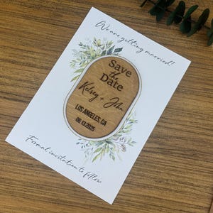 Imán para guardar la fecha con tarjeta de respaldo / Imán para guardar la fecha / Tarjeta de agradecimiento / Imán de boda moderno / Imán de boda rústico