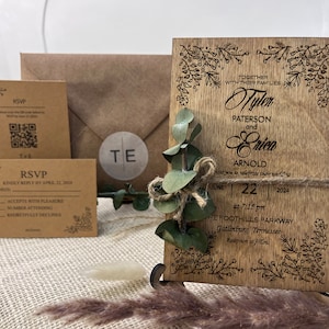 Wedding Invitation | Eucalyptus Wooden Wedding Invitation Set | Wedding Invitation with Fragnance | Rustic Invites | Destination Wedding |